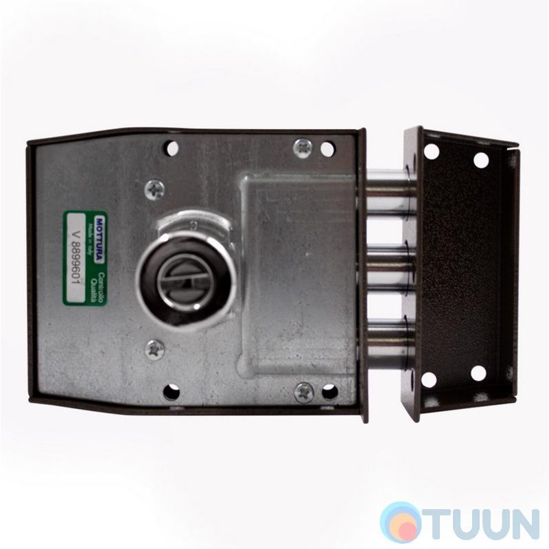 Mottura Art. 30401VS50C5 3-digit mortise lock with push cylinder, with handle from the inside