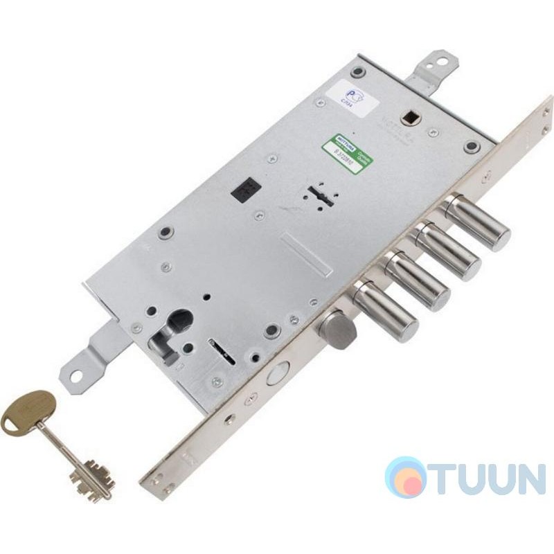 Mottura Art. 54797TBDR54 4-bolt lock with latch and additional lock for Euro cylinder