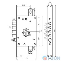 Mottura Art. 85971S28N Замок 4-риг з зас., Під циліндр, під тяги