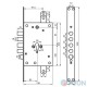 Mottura Art. 85971S28N 4-bar lock with latch, for cylinder, for pulls
