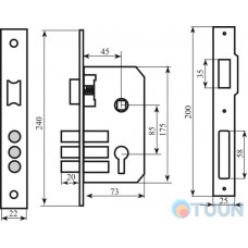 BRUNO 745-3RB AB 3-rig mechanism with chrome base (without holes for tie screws)
