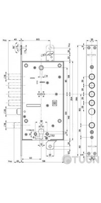 Mottura Art. 54797TBSR54 MATIC Замок 4-риг с защелкой и допом замком под евроцилиндр