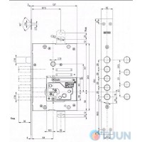 Mottura Art. 52Y535BDRN54 Замок 4-риг з перекодуванням, правий