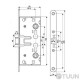 Fire door lock, matt chrome