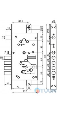 Mottura Art. 54J939H8B05AC6O Замок 4-риг с защелкой