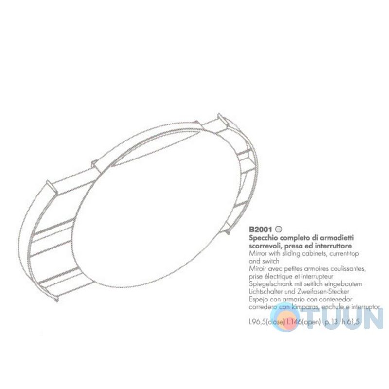 Colombo B2001 Khala Oval Mirror Chrome with Shelves