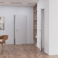 Межкомнатная дверь ABWEHR скрытого монтажа с алюминиевым серым торцом Smart Invisible (МЖД) Межкомнатная дверь ABWEHR скрытого монтажа с алюминиевым серым торцом Smart Invisible (МЖД)