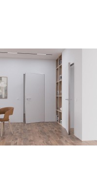 Interior door ABWEHR concealed installation with aluminum gray end Smart Invisible (MZH)
