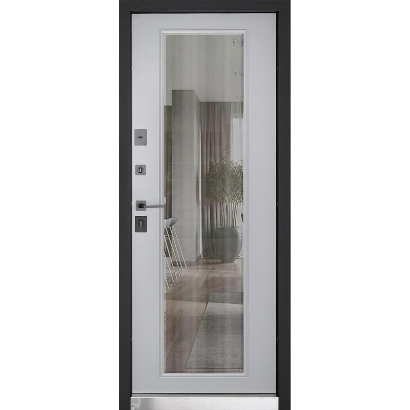 ABWEHR entrance door with graphite mirror, Selena model, Megapolis MG3 configuration (583)