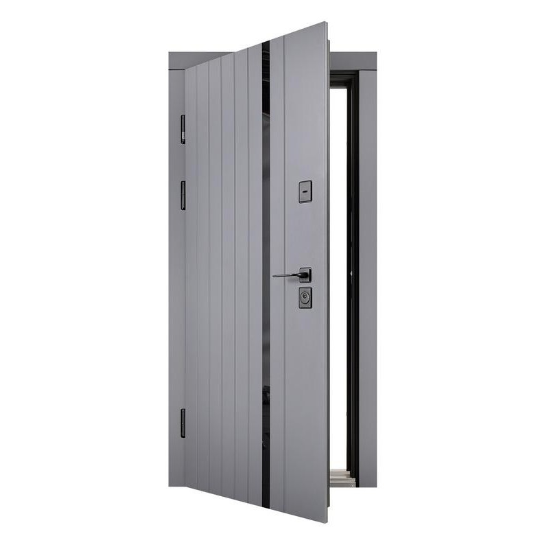 ABWEHR entrance door with graphite mirror, Selena model, Megapolis MG3 configuration (583)