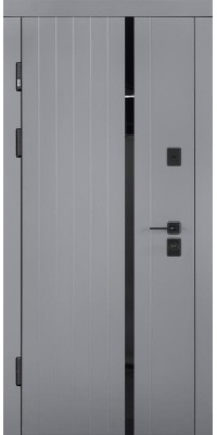 ABWEHR entrance door with graphite mirror, Selena model, Megapolis MG3 configuration (583)