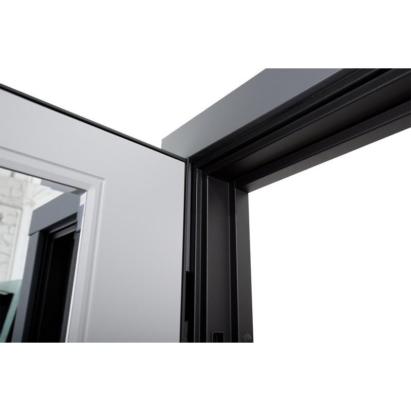 ABWEHR entrance door with graphite mirror, Selena model, Megapolis MG3 configuration (583)
