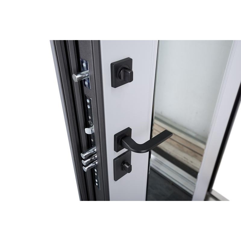 ABWEHR entrance door with graphite mirror, Selena model, Megapolis MG3 configuration (583)