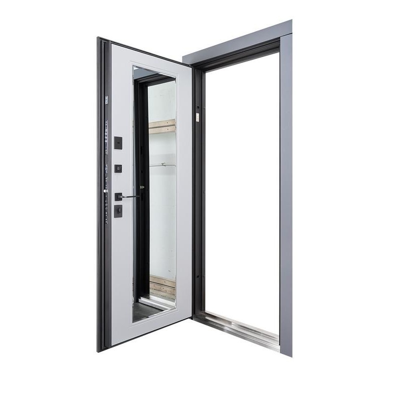ABWEHR entrance door with graphite mirror, Selena model, Megapolis MG3 configuration (583)