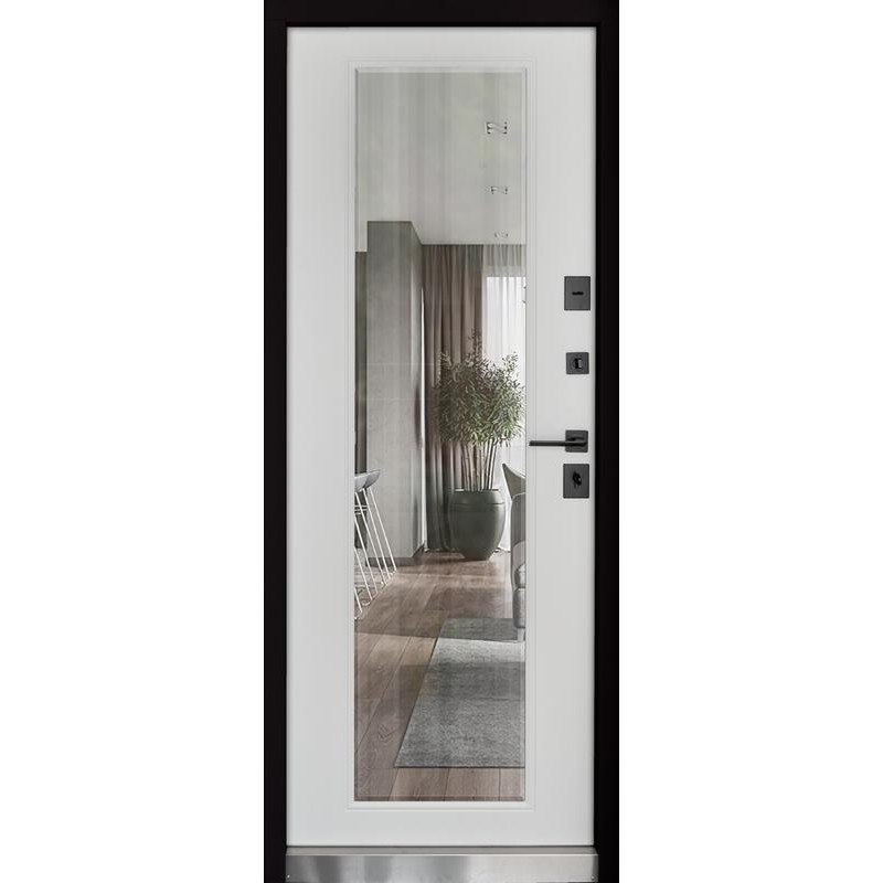 ABWEHR mirrored entrance door, Mira model, Megapolis Kale configuration (549)