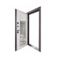 ABWEHR mirrored entrance door, Mira model, Megapolis Kale configuration (549)