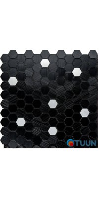 Self-adhesive aluminum tile black mosaic 300x300x3mm SW-00001929 (D)