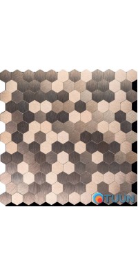 Self-adhesive aluminum tile mosaic rose gold 300x300x3mm SW-00001930 (D)