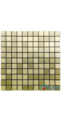 Self-adhesive aluminum tile green gold mosaic 300x300x3mm SW-00001168 (D)