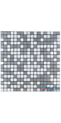 Self-adhesive aluminum tile silver mosaic with rhinestones 300x300x3mm SW-00001824 (D)