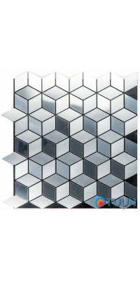 Self-adhesive aluminum tile diamonds silver 300x300x3mm SW-00001933 (D)