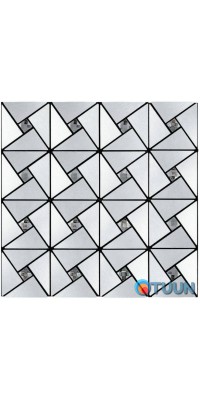 Self-adhesive aluminum tile silver with rhinestones 300x300x3mm SW-00001325 (D)