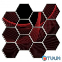 Декоративна ПВХ плитка на самоклейці соти 280х300х5мм, ціна за 1 шт. (СПП-503) SW-00000667