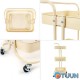 Mobile three-tier universal metal shelf unit, cream, 45*37*82cm SW-00002105