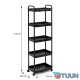 Mobile five-tier universal plastic black shelving unit 41*25*127cm SW-00002109