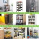 Mobile five-tier universal plastic black shelving unit 41*25*127cm SW-00002109