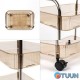 Mobile three-tier acrylic and metal storage unit beige 40*28.5*70cm SW-00002111