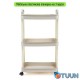 Mobile three-tier universal plastic shelving unit ivory 41*25*72cm SW-00002435