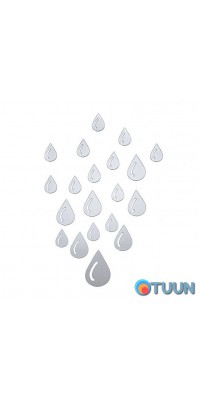 Mirror decor acrylic self-adhesive Drops silver, 20 pcs (D) SW-00002492