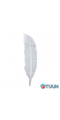Mirror decor acrylic self-adhesive Feather silver, 6 pcs (D) SW-00002505