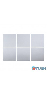 Mirror decor acrylic self-adhesive silver, 6 pcs (D) SW-00002526