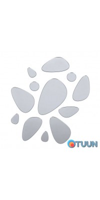 Mirror decor acrylic self-adhesive Stones silver, 12 pcs (D) SW-00002496