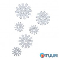 Зеркальный декор акриловый самоклеющийся Цветы серебро, 6шт (D) SW-00002519