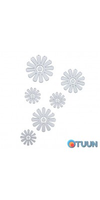 Mirror decor acrylic self-adhesive Flowers silver, 6 pcs (D) SW-00002519