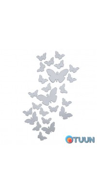 Mirror decor acrylic self-adhesive Butterflies silver, 25 pcs (D) SW-00002521