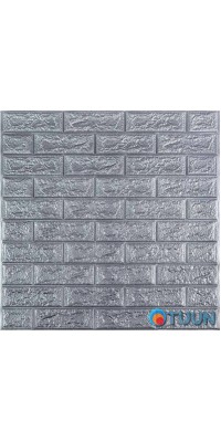 3D panel self-adhesive brick Silver 700x770x3mm (017-3) SW-00000230
