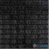 3D панель самоклеюча цегла Чорна 700х770х3мм (019-3) SW-00000584