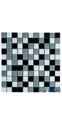 Mosaic of decorative glass black and gray 298x298x4.5mm SW-00002369
