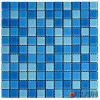 Мозаика из декоративного стекла голубая 298х298х4,5мм SW-00002354 Мозаика из декоративного стекла голубая 298х298х4,5мм SW-00002354
