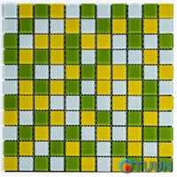 Мозаїка з декоративного скла жовто-зелена 298х298х4,5мм SW-00002362