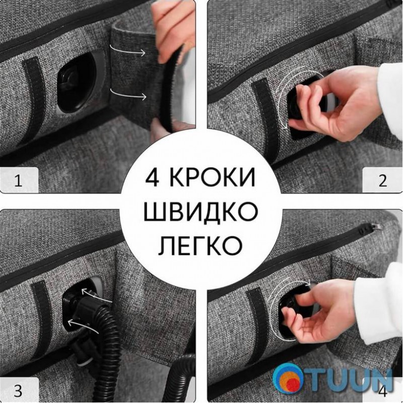 Комплект надувной мебели диван и 2 кресла серый SW-00002659