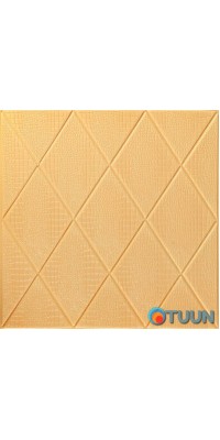 Self-adhesive decorative ceiling and wall 3D panel Rhombus under leather 700*700*5mm BEIGE SW-00001881