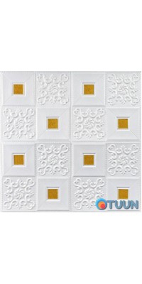 Self-adhesive decorative ceiling and wall 3D figure panel with gold 700x700x5mm (314) SW-00000755