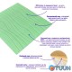 Self-adhesive 3D panel light green waves 600x600x6mm SW-00001327