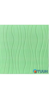Self-adhesive 3D panel light green waves 600x600x6mm SW-00001327