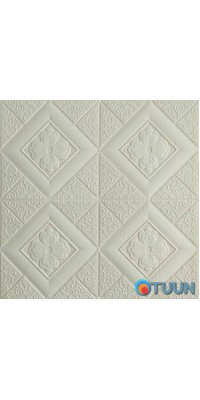 Self-adhesive decorative ceiling and wall 3D panel flower in a rhombus 700x700x5mm (174) SW-00000180